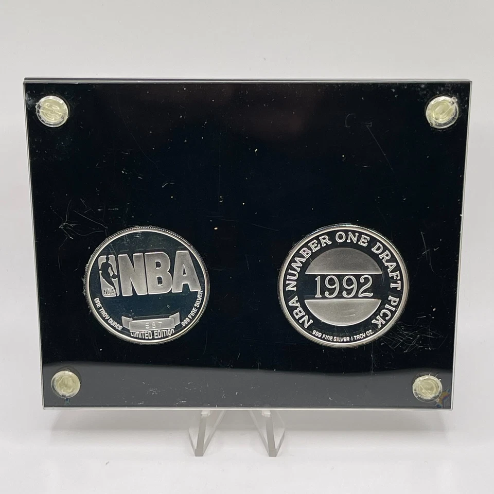 1992, 1993 1 OZ .999 FINE SILVER SHAQUILLE O'NEAL ORLANDO MAGIC LE COIN SET RARE - Image 2 of 4