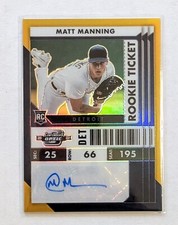 2022 Panini Contenders Optic Matt Manning Gold Prizm Rookie Ticket Auto /10 #3