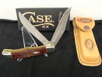 Case XX Rosewood Standard Jig Folding Hunter With Leather Sheath