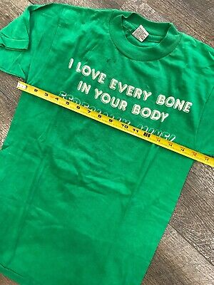 Vintage 1980s Single Stitched Love Every Bone In Your Body Funny T