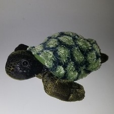 Aurora Green Turtle Plush 8" Long Stuffed Animal Toy Tortoise Realistic