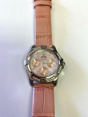 BRAND NEW Festina F16021 Pink Leather Wristwatch NEW Battery 35mm F174 eBay