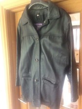 Vintage Ladies English Black Exclusive Leather Jacket Coat Ll Direct Uk Size 12