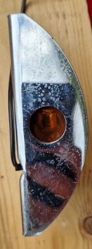 Arrow 55 Steel Armored Marker Light Brake Light Orange Lens & Back Plate - Picture 2 of 7