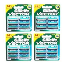 Gillette Vector Cartridges 24 Blades Blade Fits Contour Atra Plus Refil Fre Ship
