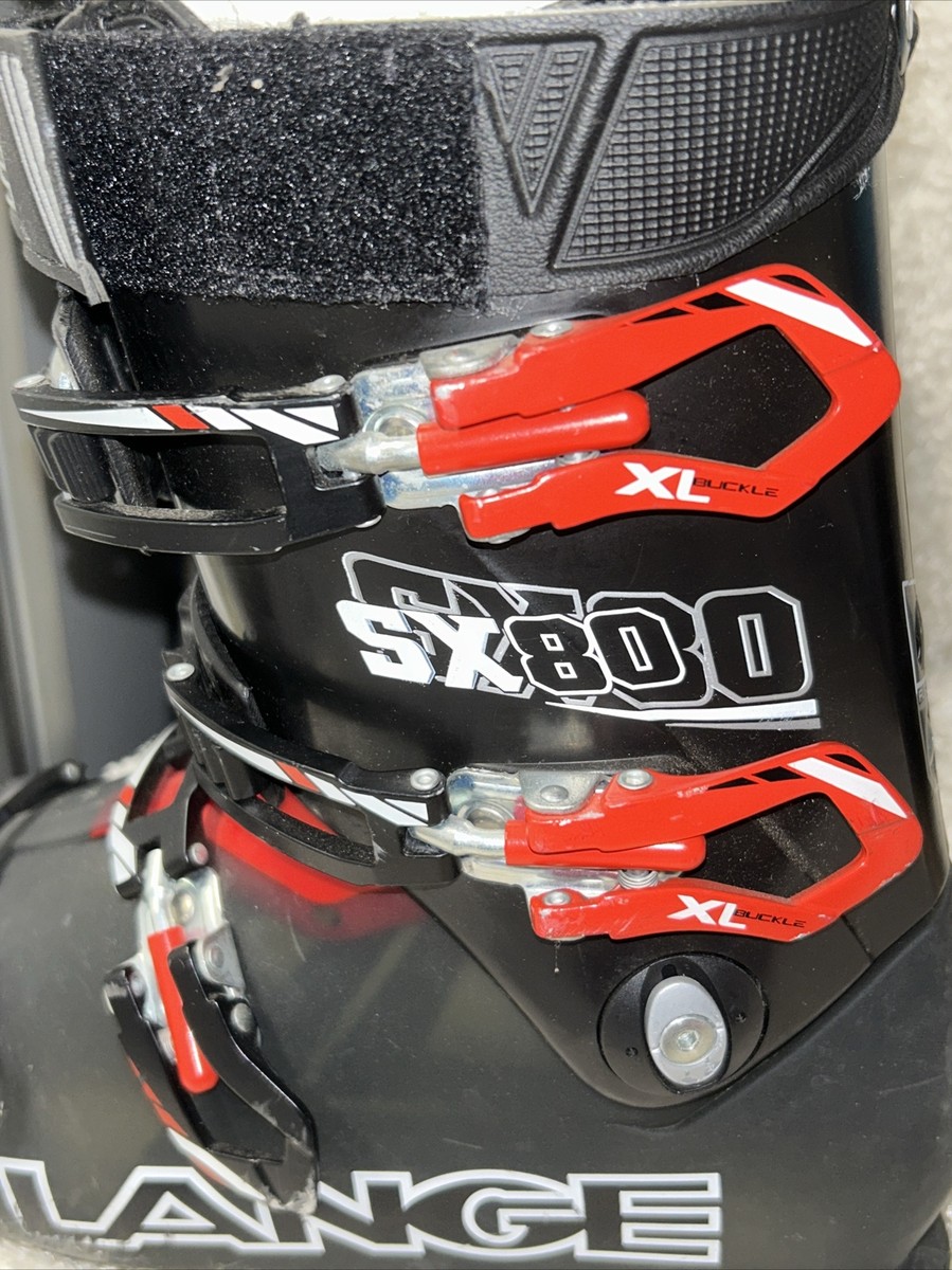 Lange SX80 Black Red Downhill Ski Boots Men's Size 206 MM Lange SX80 Black Red Downhill Ski Boots Men's Size 206 MM