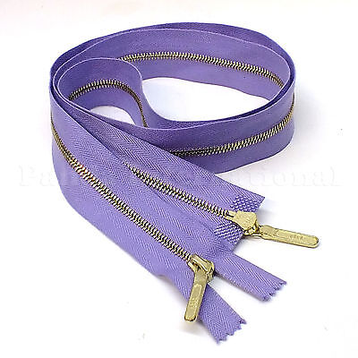 RiRi Zipper Metal 4, 2 Way Separating End, Brass, Violet RiRi Zipper Metal 4, 2 Way Separating End, Brass, Violet