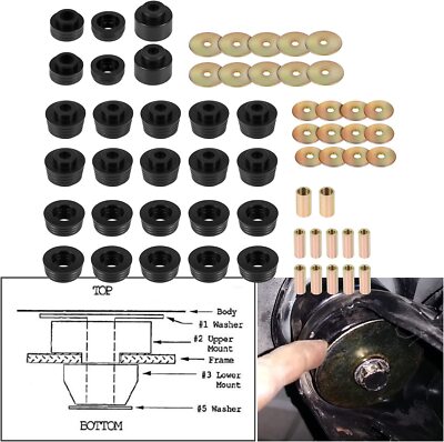 7-132 Body Mount Bushing Kit for 1978-1988 Buick Regal/ Chevy Malibu, El Camino