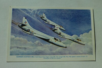 N037 AFD BANNISTER - HAWKER HUNTER FMK I Rolls Royce Salmon Postkarte 5270