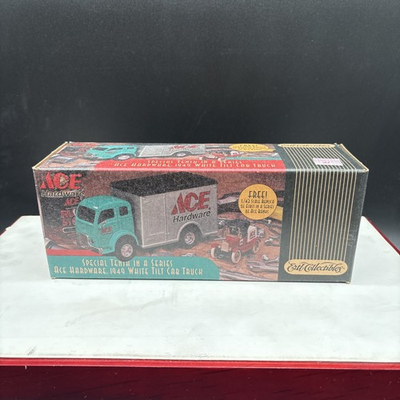 #ad Ertl Collectibles White Tilt Cab Truck 1949 Ace Hardware 1918 Ford Runabout Bank $34.99