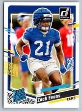 2023 Panini Donruss Rated Rookie Zach Evans #359 Los Angeles Rams, RC