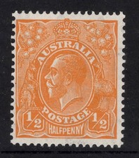 AUSTRALIA 1933 1/2d ORANGE KGV STAMP MNH CofA. WMK  SG124 P.13.1/2X12.1/2