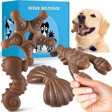 PETSTA Tough Dog Toys for Aggressive Chewers, Chew 4 PACK 