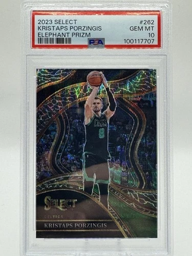 2023 PANINI SELECT ELEPHANT PRIZM #262 KRISTAPS PORZINGIS PSA 10