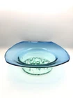 Blenko Big Sky Large Art Glass Bowl 8228 Green Blue 1982 Don Shepard Mountains