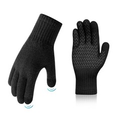 MAGISDU Kids Gloves Winter Alpaca Wool Warm Knit Small, Black