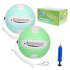 Tetherball, 2 Pcs Tether Balls and Rope Set,Replacement Tetherball Green Cyan