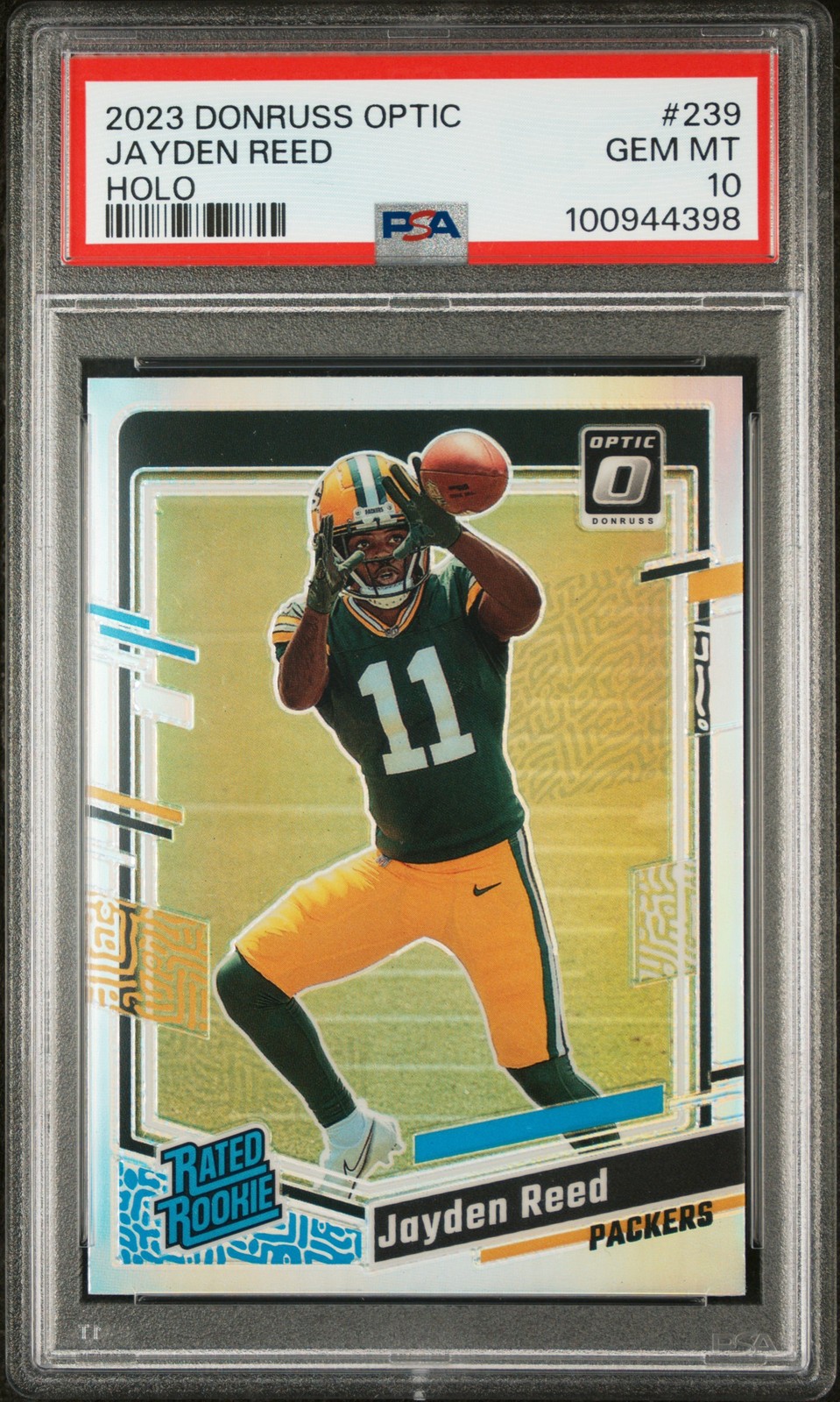 2023 PANINI DONRUSS OPTIC HOLO #239 JAYDEN REED ROOKIE RC PSA 10