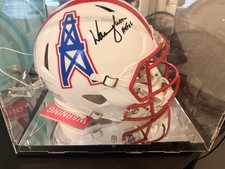 Warren Moon Houston Oilers HOF AUTO Football Helmet Autograph with Display Case