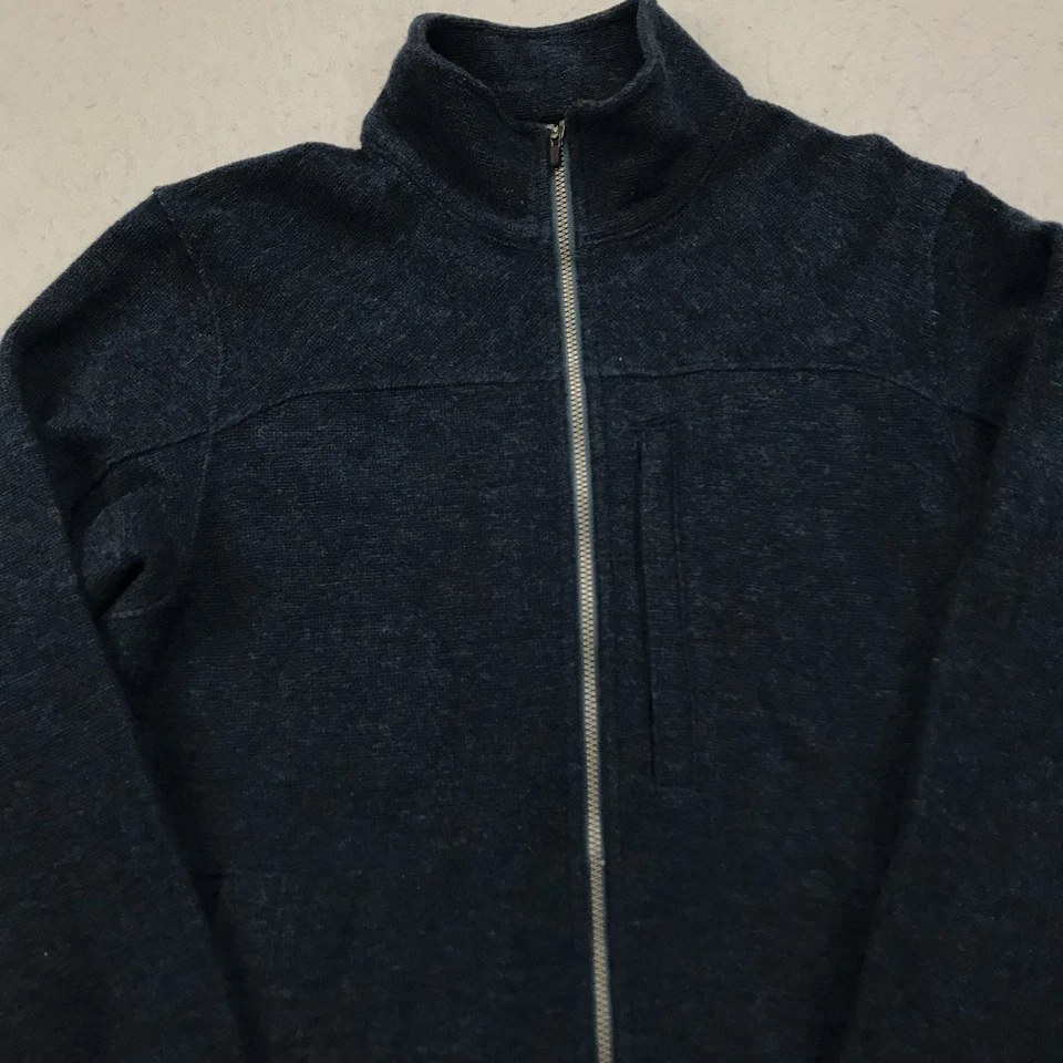 Suéter Ibex Para Hombres Pequeño Azul Scout Jura Chaqueta de Lana Merino Cremallera Completa Logo Exterior Foto 2 de 4