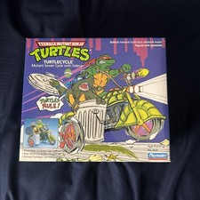 TMNT 1989 Turtlecycle & Sidecar  NEW  Bright Colors SEALED Box  Orginal Owner