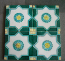 4 pièces carreaux de céramique vintage D.K Mark motif étoile art décoratif, Japon