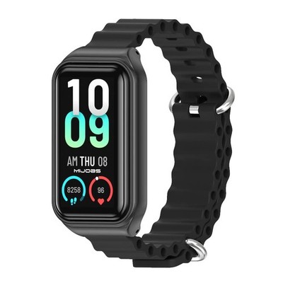 MIJOBS Silicone Replacement Strap for Amazfit Band 7 Smart 16mm, Black 