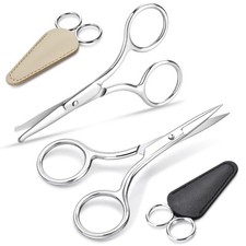 2Pcs Facial Hair Small Grooming Scissors For Men  Women - Eyebrow, Nose Hair...