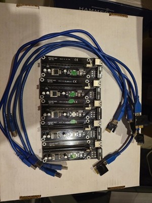5 Pieces:  PCI-E 1x to 16x MolexPowered USB 3.0 GPU Riser Extender Adapter Card