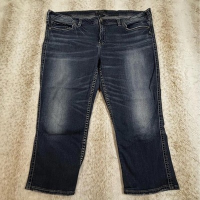 Silver Jeans Co. Aiko Mid Capri Stretch Denim Jeans Sz 18