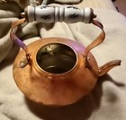 Vintage Copper Tea Kettle With An Ornate Ceramic Handle Made In Taiwan — photo 2