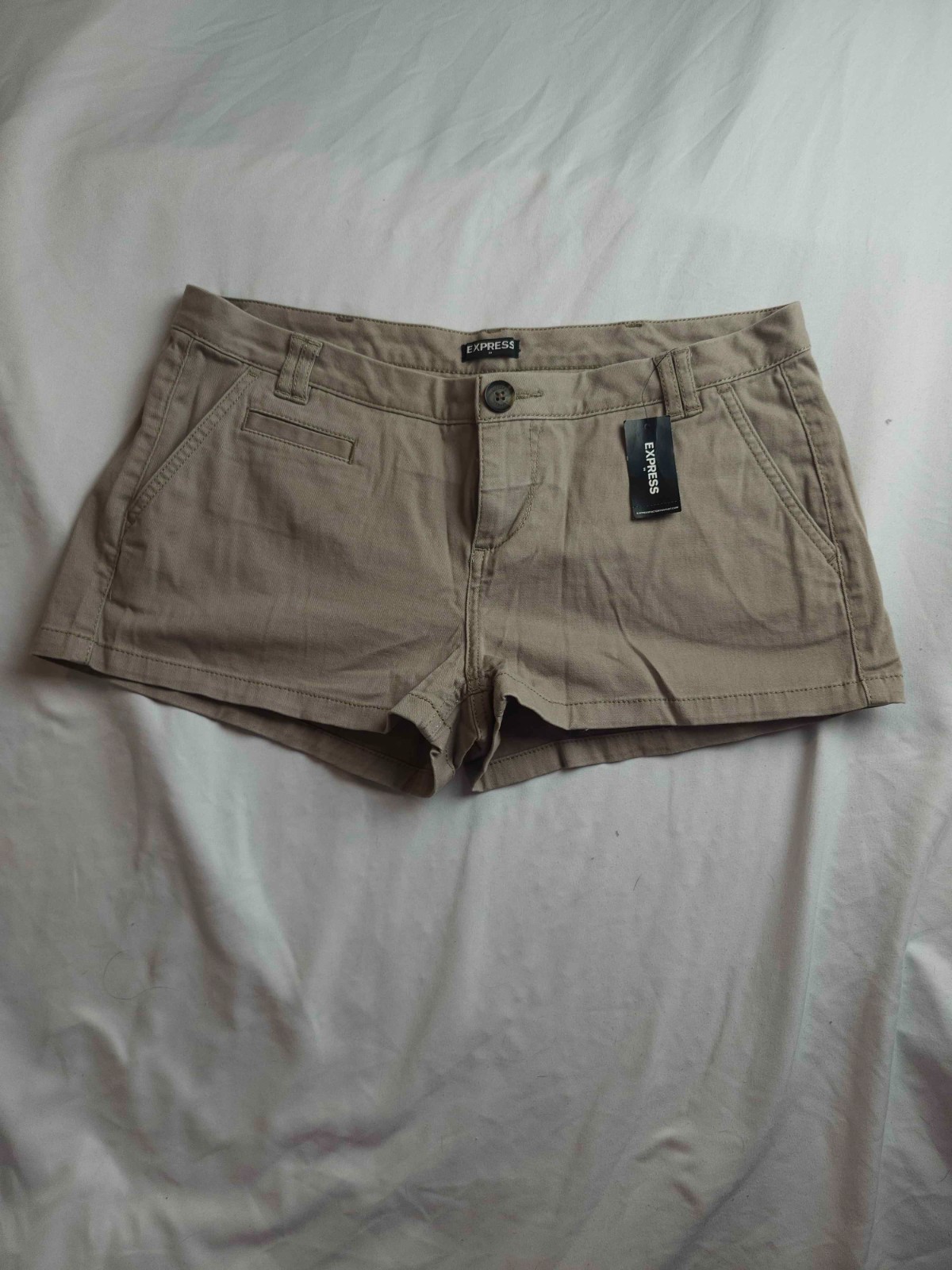 Express Shorts Womens Size 8 Brown Chino Hot Pants Casual Outdoor Pockets NWT