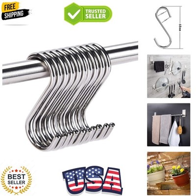 Stainless Steel S Hooks - Pack of 10, 3 Inches, 4mm Diameter, 50lbs Load Capa...