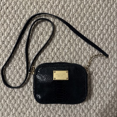 Michael Kors Small Hamilton Crossbody Bag Black Leather Python Purse