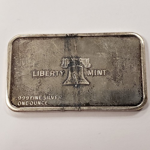1 oz 999 Silver Bar 1973 Gloucester Fishermen Liberty Mint Frosty Original U2751 - Picture 4 of 4