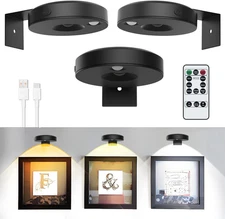 3Pack LED Picture Lights for Wall Rechargeable Battery Picture Frame Light