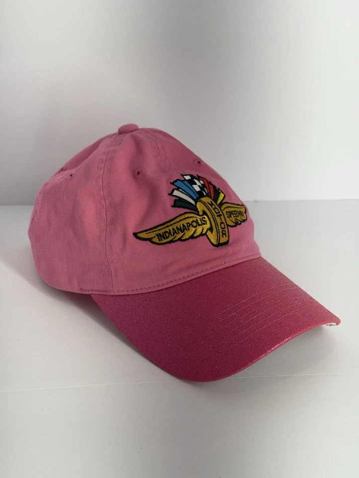Кепка молодежная регулируемая Indianapolis Motor Speedway с вышитым логотипом розовая блестящая - Изображение 2 из 4