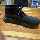 Balenciaga Speed Men’s Black Mid Top Knit Lace Up Logo Sneakers — photo 6