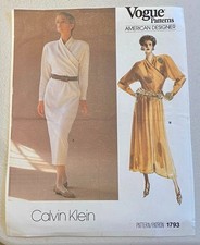 Rare 1986 Calvin Klein Vogue Patterns American Designer dress size US 10 UNCUT