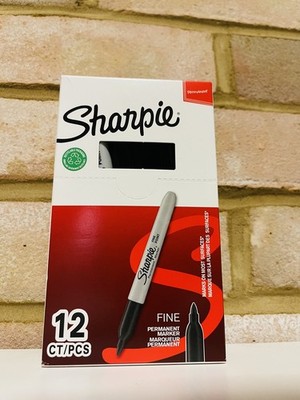 Sharpie Permanentmarker feine Spitze, schwarz - 12er Pack     