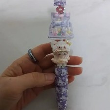 Cute Kitty Decor Ballpoint Pen with Bead Embellishments