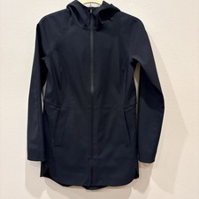 Lululemon Glyde Along Softshell Jacket Black Size 2 Hooded Waterproof Layering