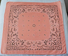 #2 VTG BANDANA HANDKERCHIEF RN13960 BIKER RANCHER HANKY PINKY PEACHY COLOR FAST