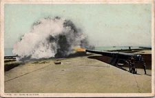 GUN IN ACTION military Postcard