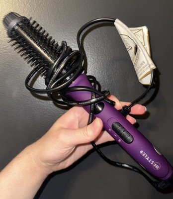 InStyler Purple Straightening Brush Ceramic Adjustable Heat Swivel Cord