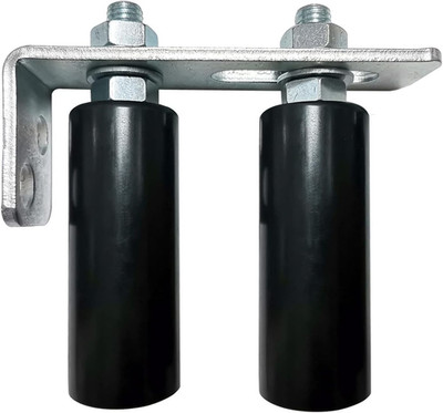 Universal Slide Gate Guide Roller 4'' Black L Rear Post Bracket Adjustable Dual N