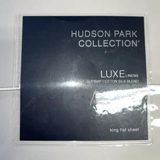 Hudson Park Collection Luxe Supima Cotton Silk Blend, King Flat, Silver
