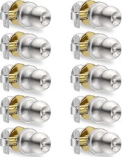10-Pack Privacy Door Knobs Interior, Satin Nickel Doorknob w/ Lock ANSI Grade-3