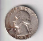 1957-D WASHINGTON QUARTER 25¢ DENVER MINT 90% SILVER COIN UNITED STATES.
