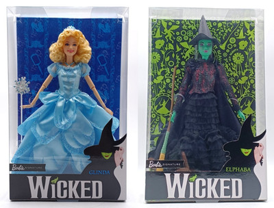 2x Mattel 2018 Wicked the Broadway Musical Barbie Puppe: Glinda & Elphaba / NrfB
